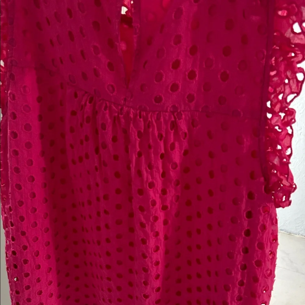 JODIFL Pink Eyelet Ruffle Blouse - Picture 7 of 7